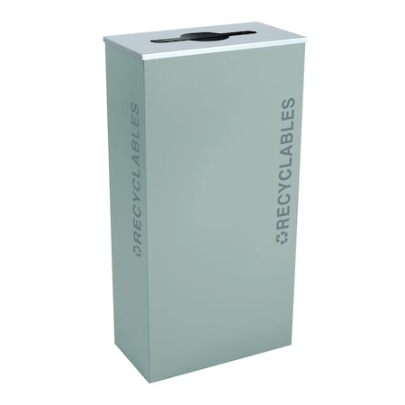 Ex-Cell Kaiser 17-Gal. KD Indoor Recycling Receptacle - Plastic decal, White Gloss RC-KD17-PL BT-WHT